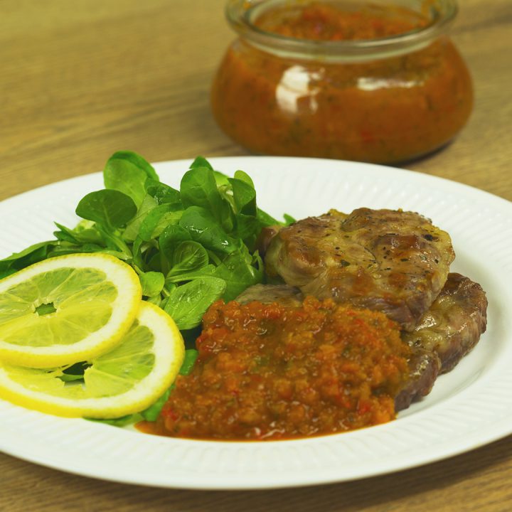 Pork Steak with Bell Pepper Pesto