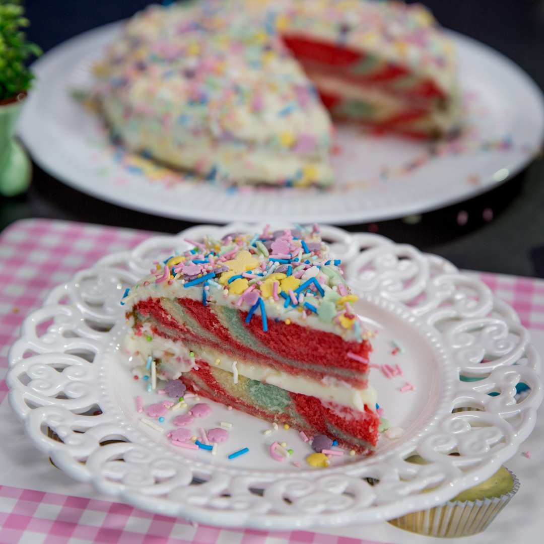 Rainbow Swirl Cake So Delicious