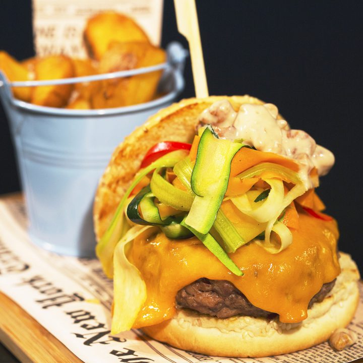 Turkey Burgers with Veggies and Walnut Topping