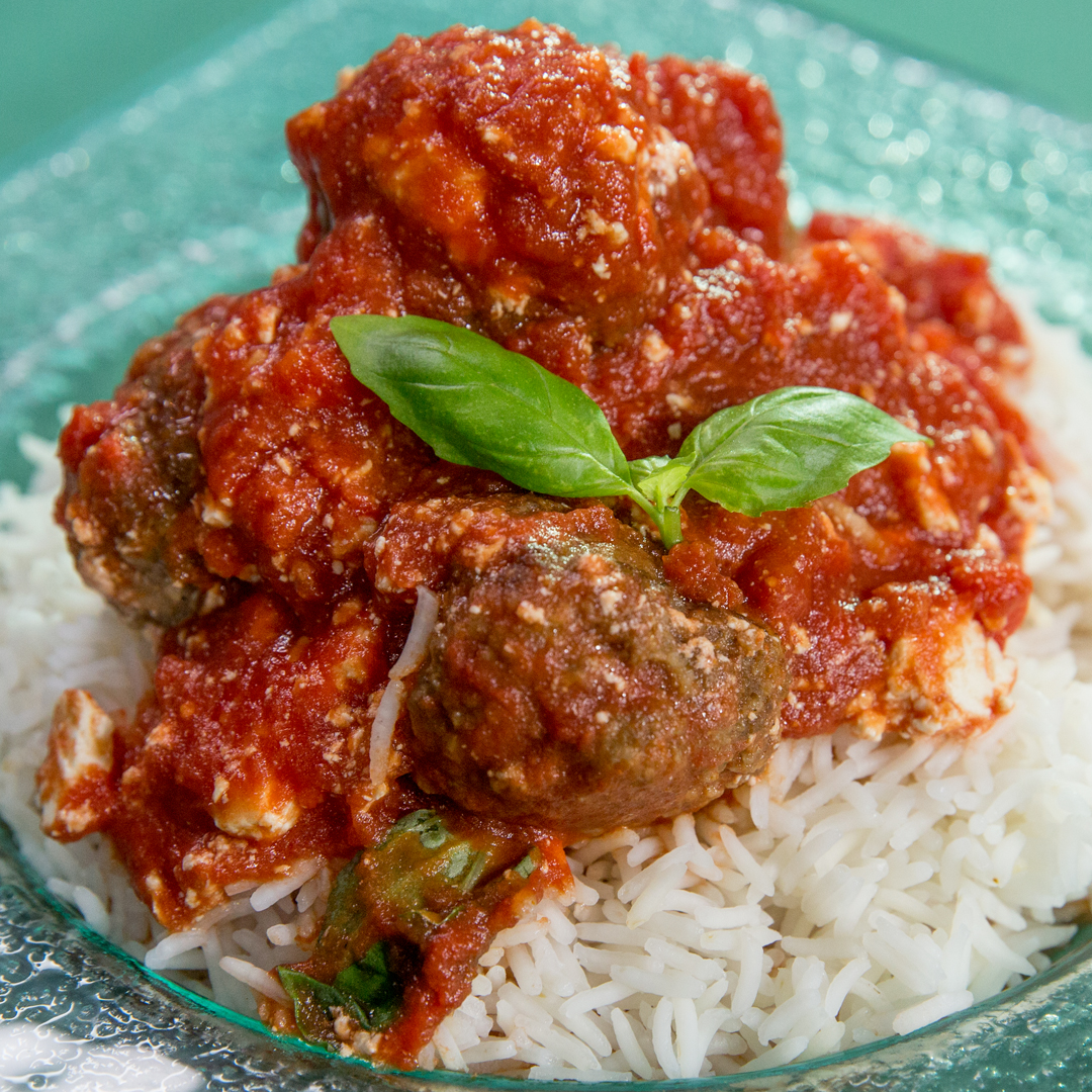 Meatballs in Tomato Sauce and Rice So Delicious