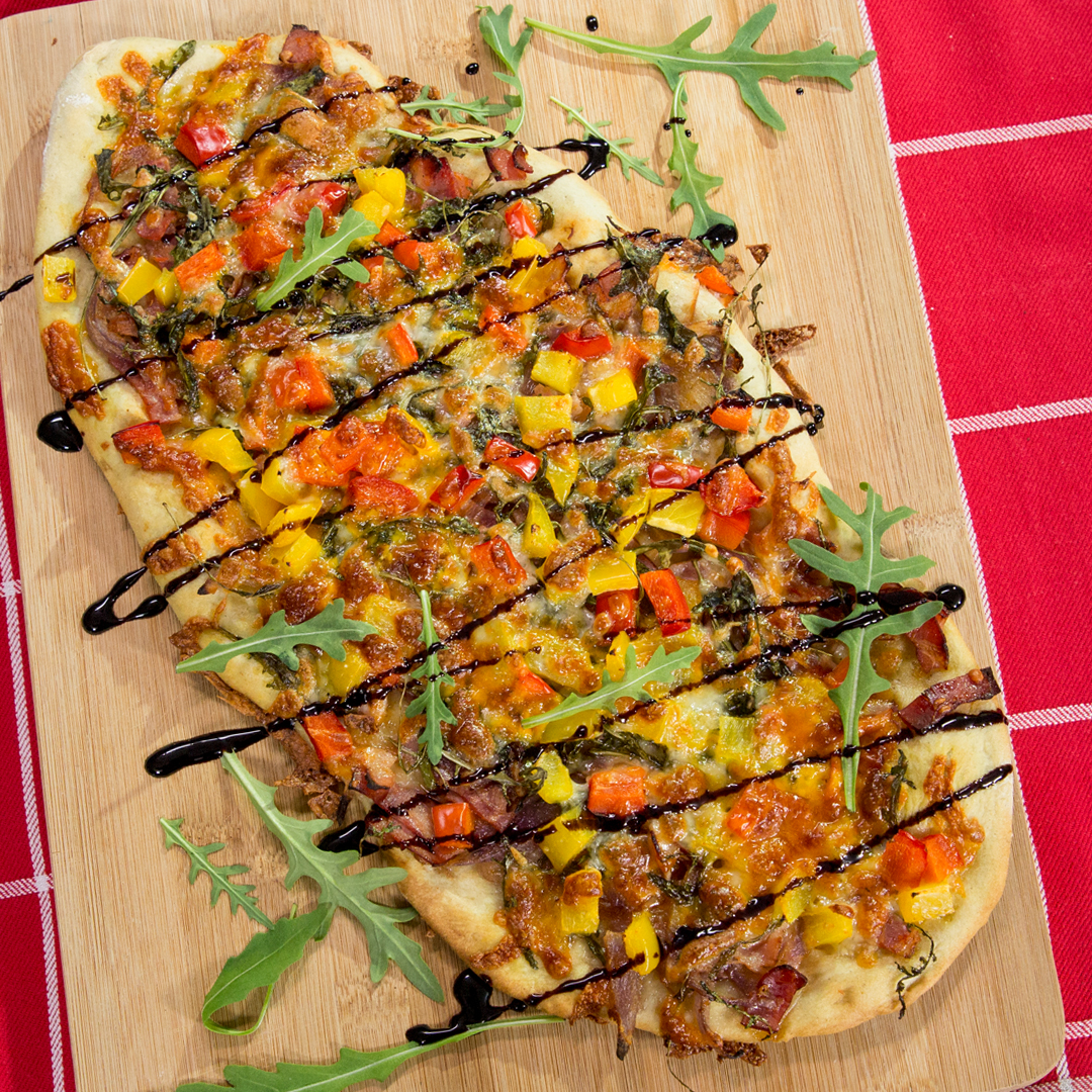Bacon, Arugula and Veggie Flatbread