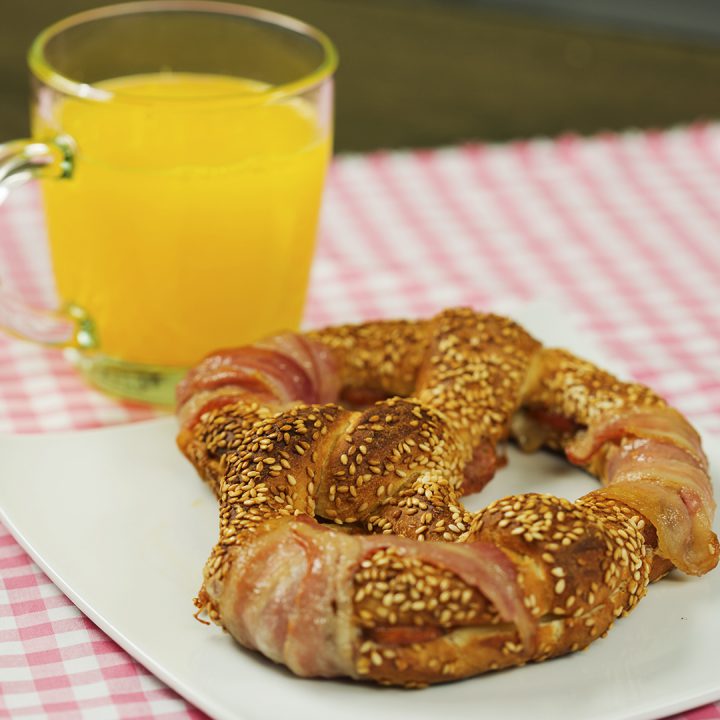 Bacon Wrapped Pretzel Snack