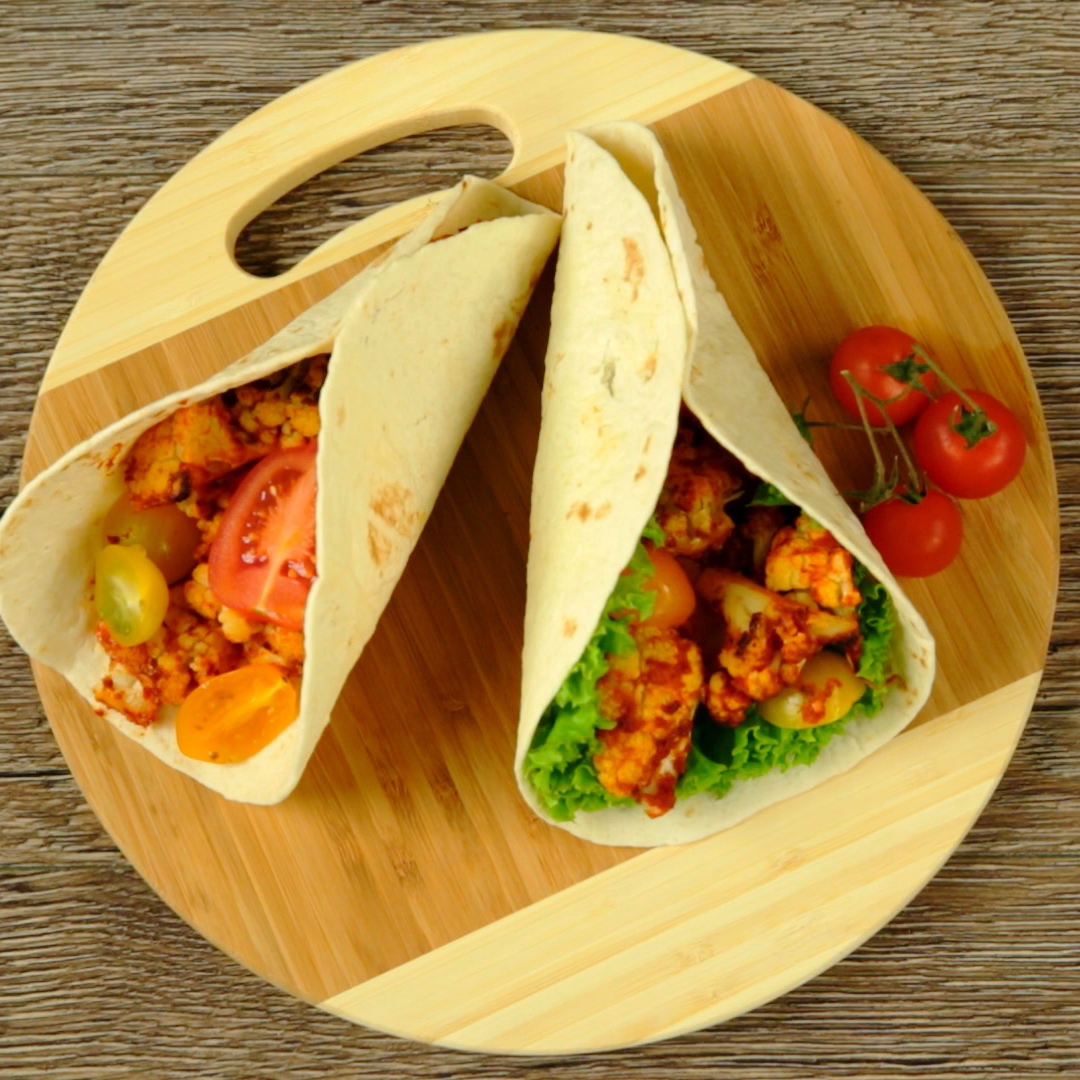Baked Cauliflower Tortilla Wrap