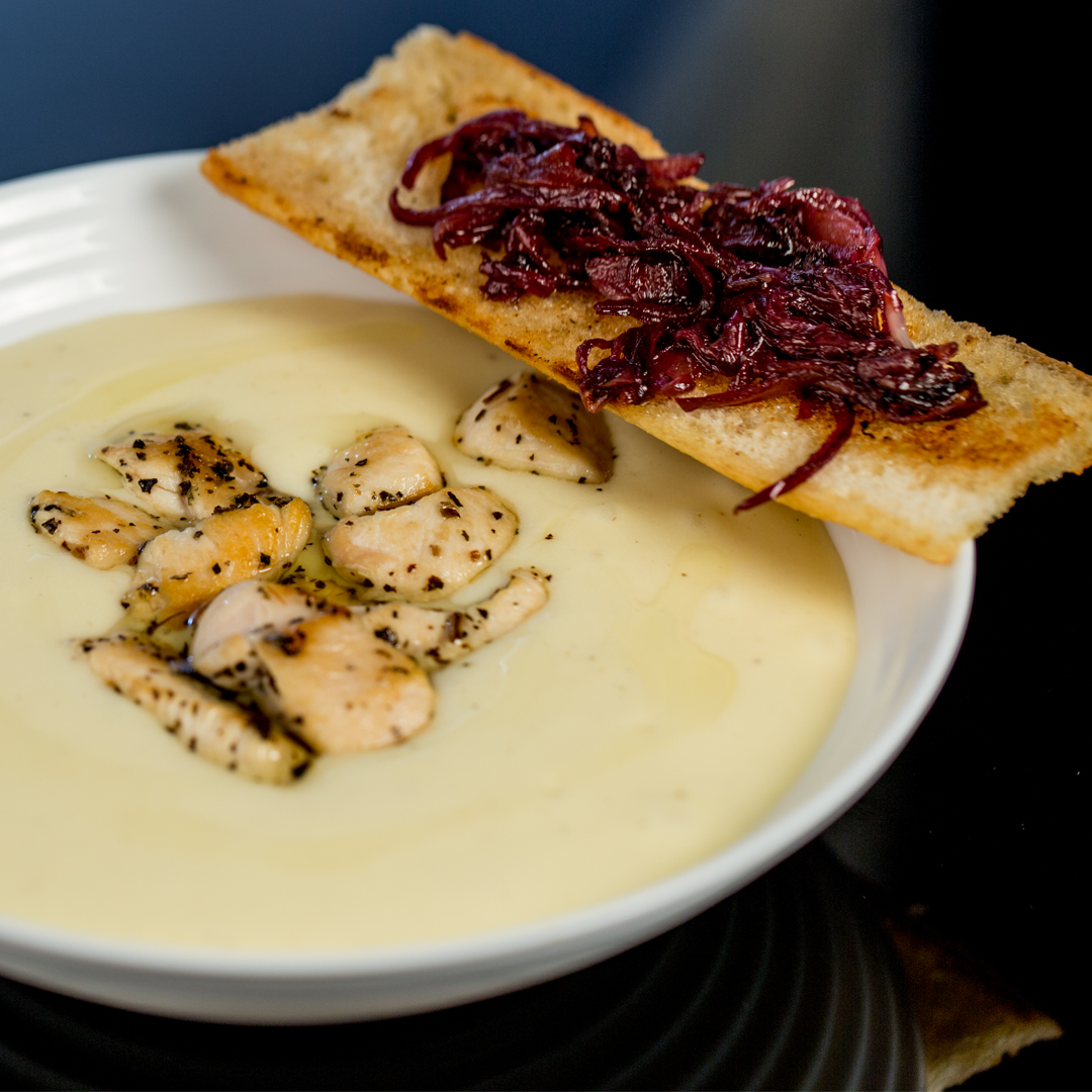 Creamy Potato Soup with Chicken Chunks