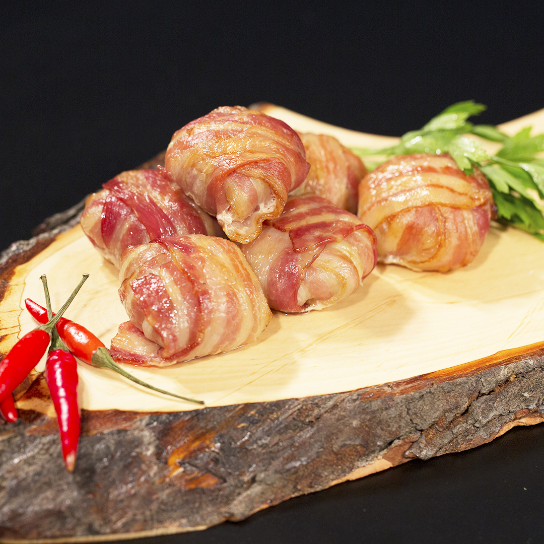 Bacon-Wrapped Guacamole Onion Rings