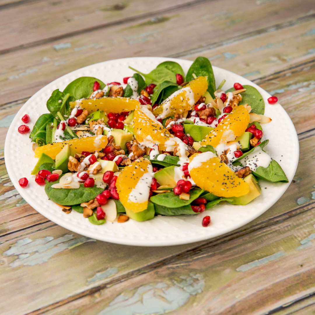 Fresh Fruit and Baby Spinach Salad