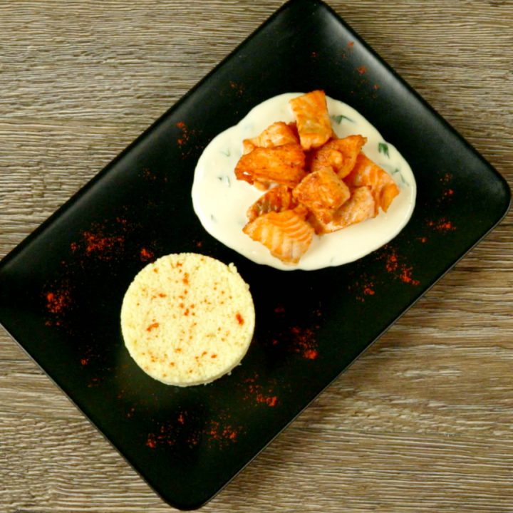 Fried Salmon with Heavy Cream Sauce