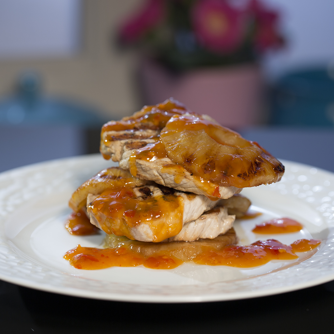 Grilled Pork Tenderloin with Pineapple Glaze