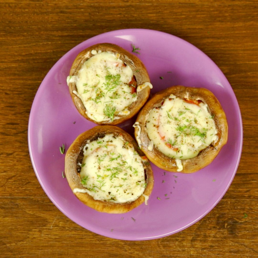 Salami and Mozzarella Stuffed Mushrooms
