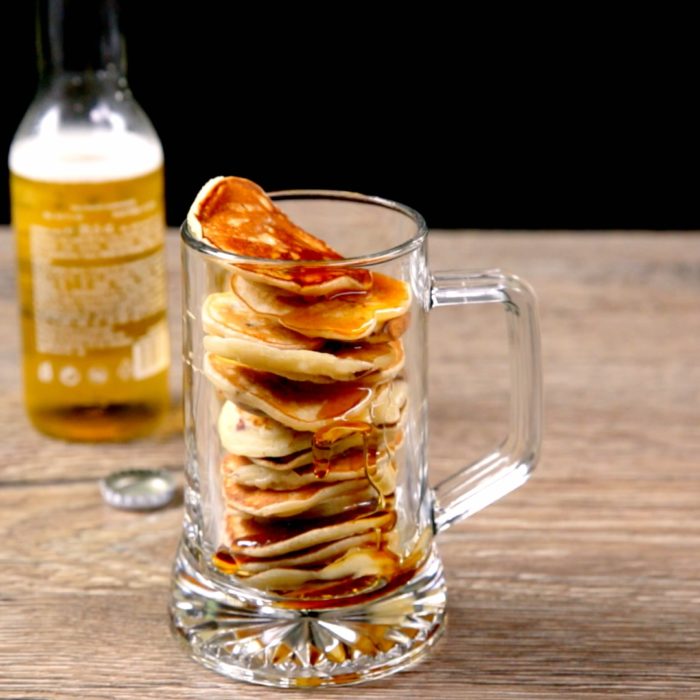 Bacon Pancakes with Maple Syrup
