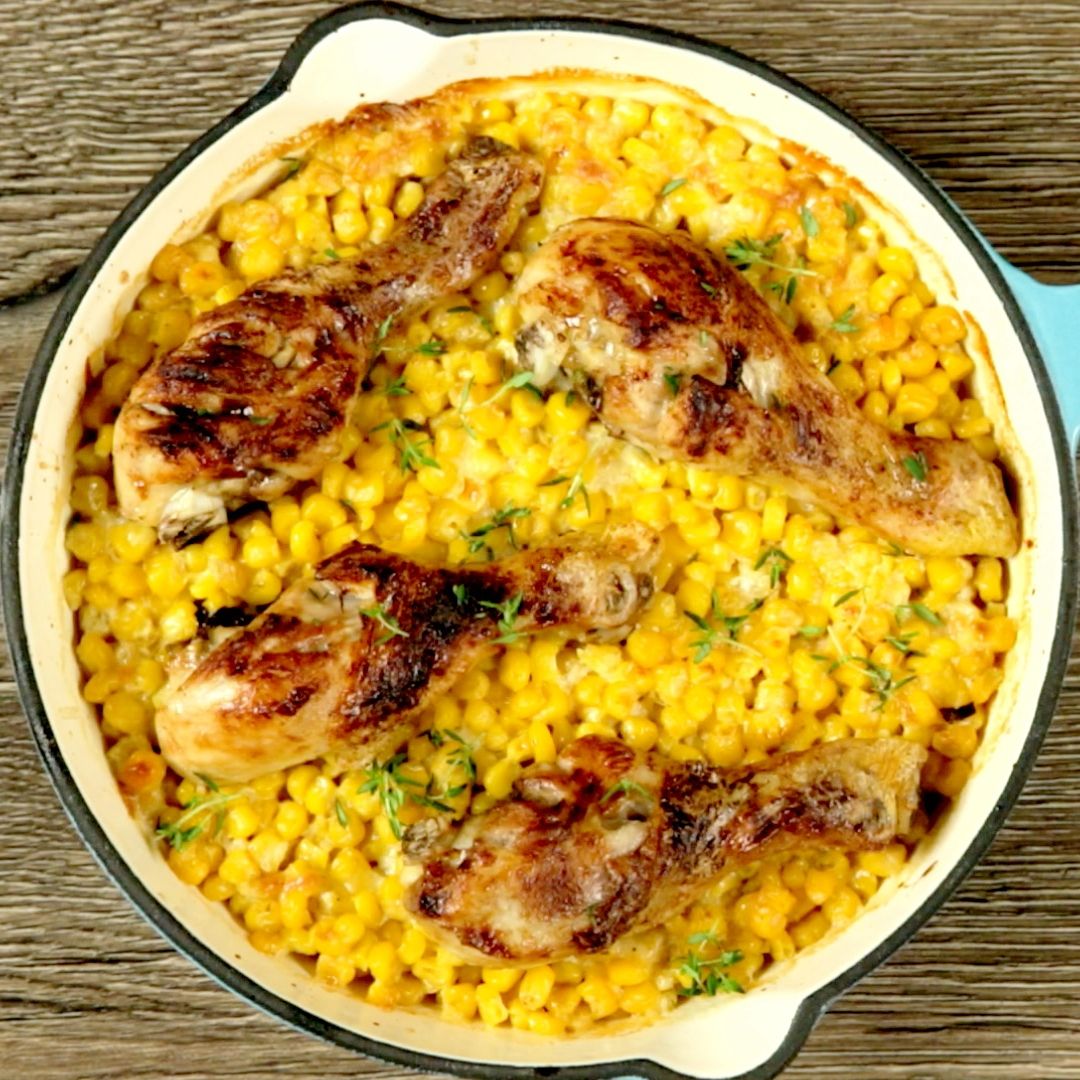 Butter Chicken Drumsticks and Sweet Corn