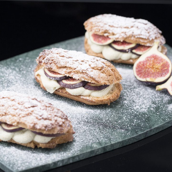 Pistachio Cream-Filled Eclairs