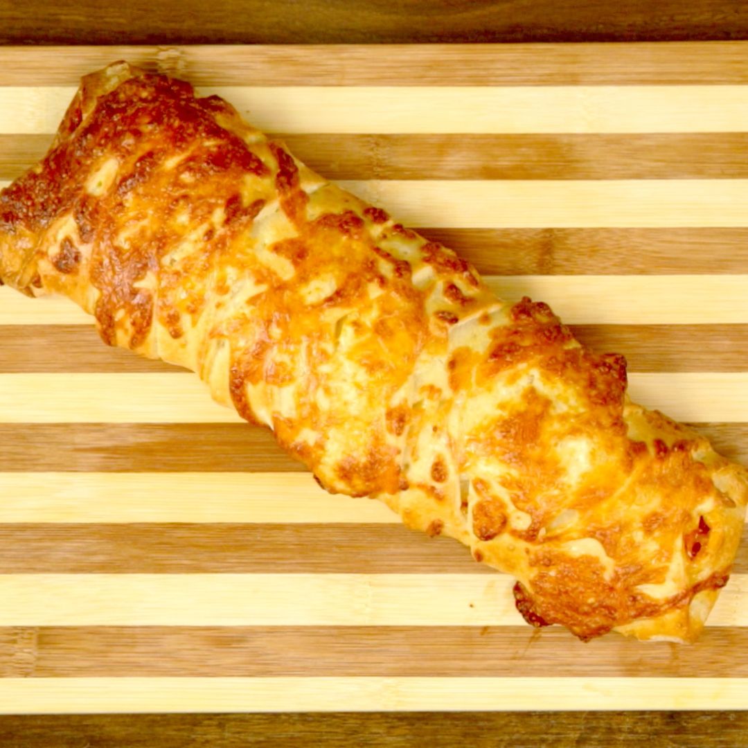 Salami and Mozzarella Braided Puff Pastry