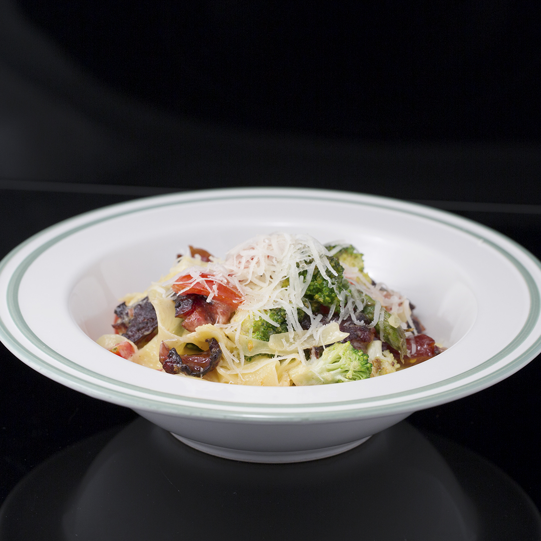 Sausage, Broccoli and Asparagus Tagliatelle
