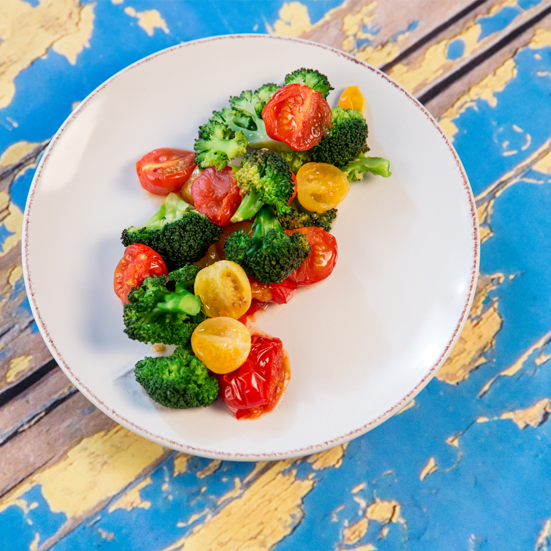 Roasted Broccoli and Cherry Tomatoes