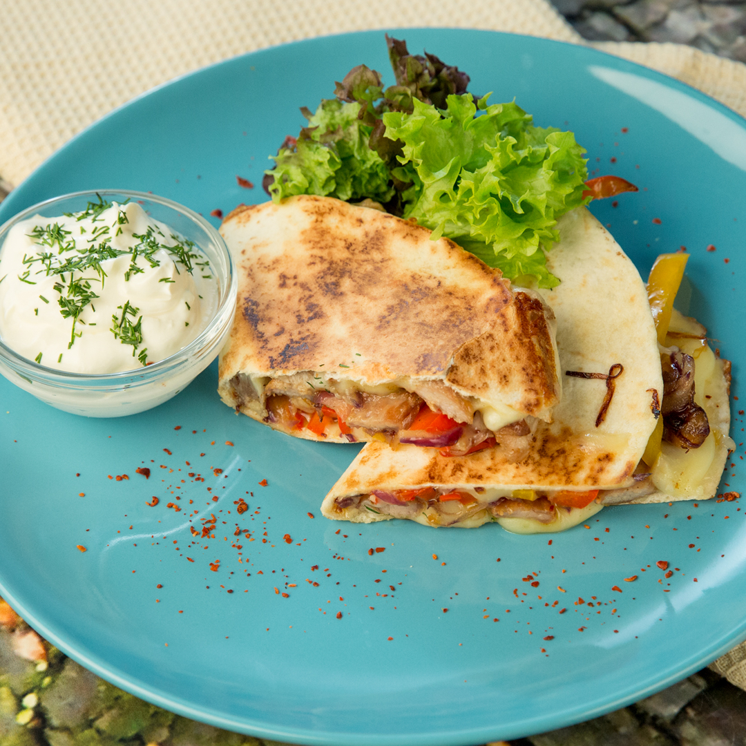 Pork and Veggie Quesadilla