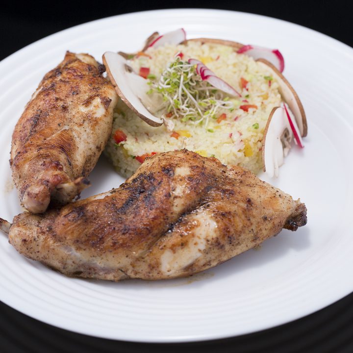 Butter-Fried Rabbit with Avocado Couscous