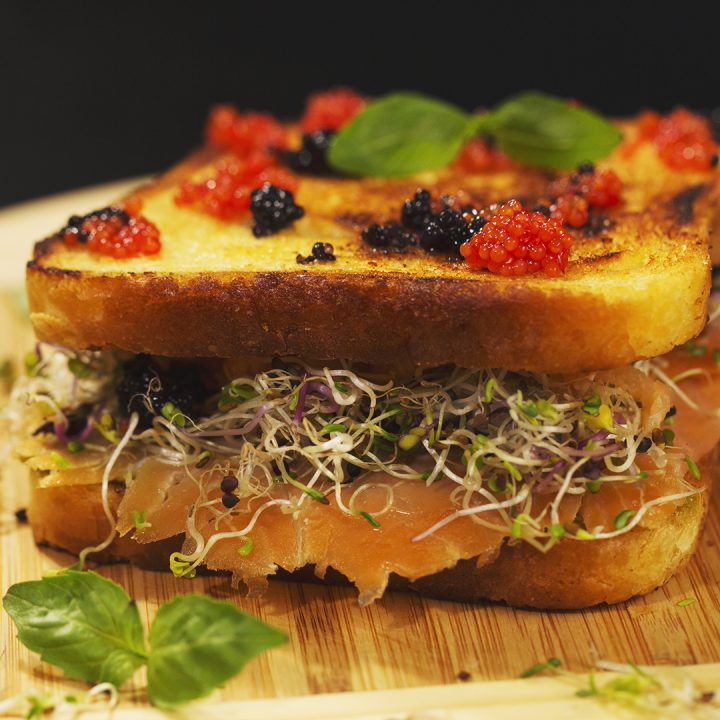 Smoked Salmon and Caviar Sandwich