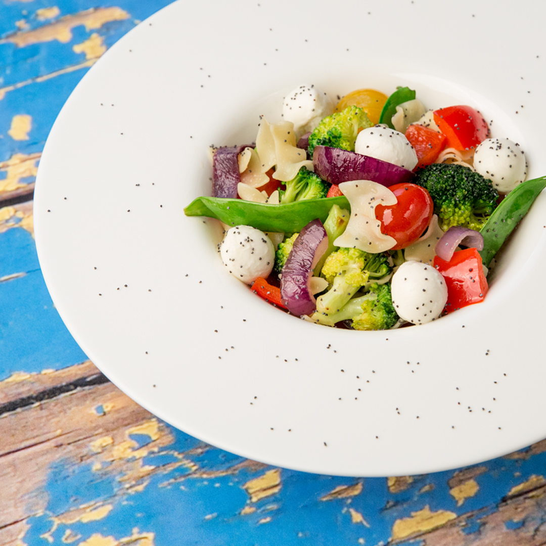 Veggie, Pasta and Mozzarella Salad