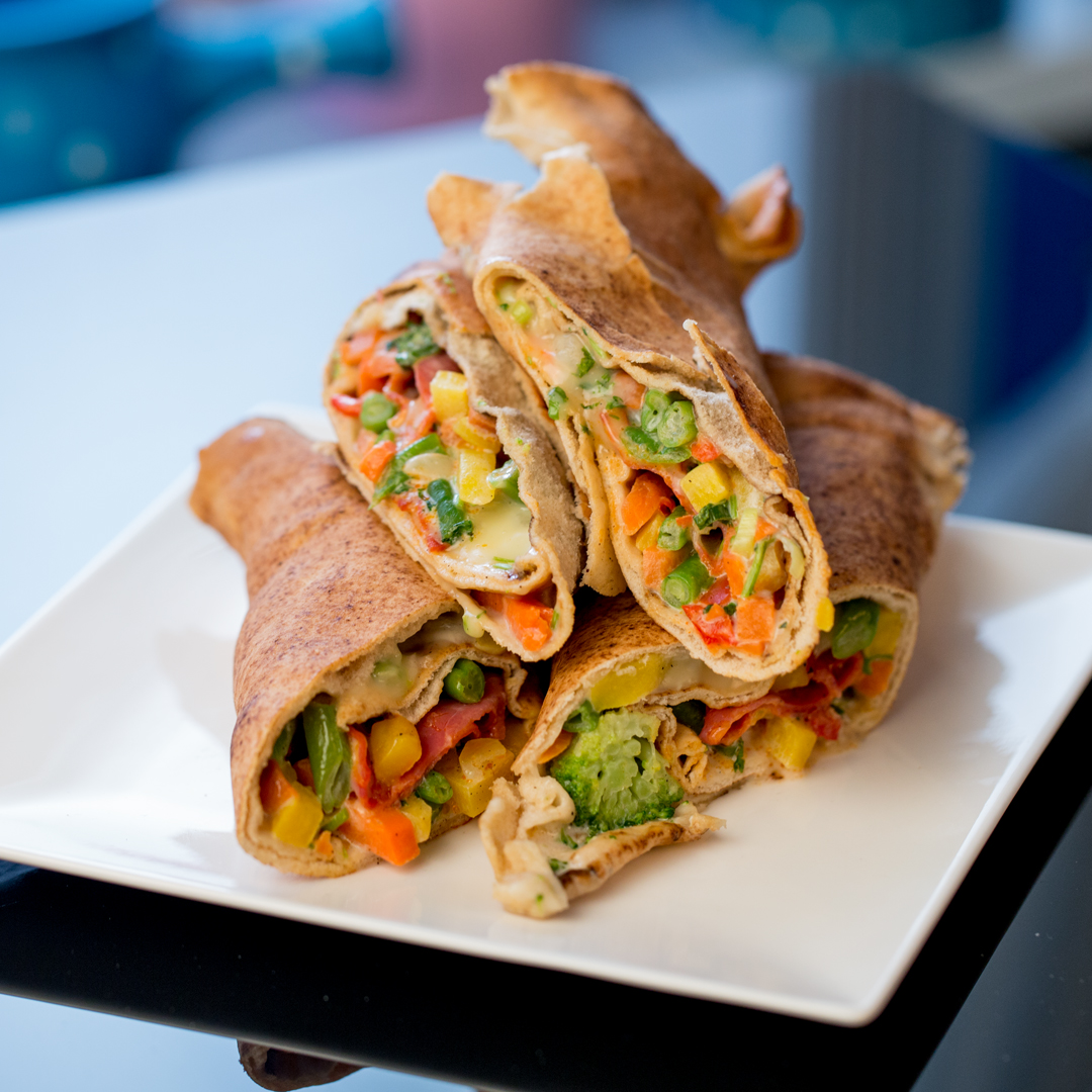 Baked Chorizo and Veggie Wraps