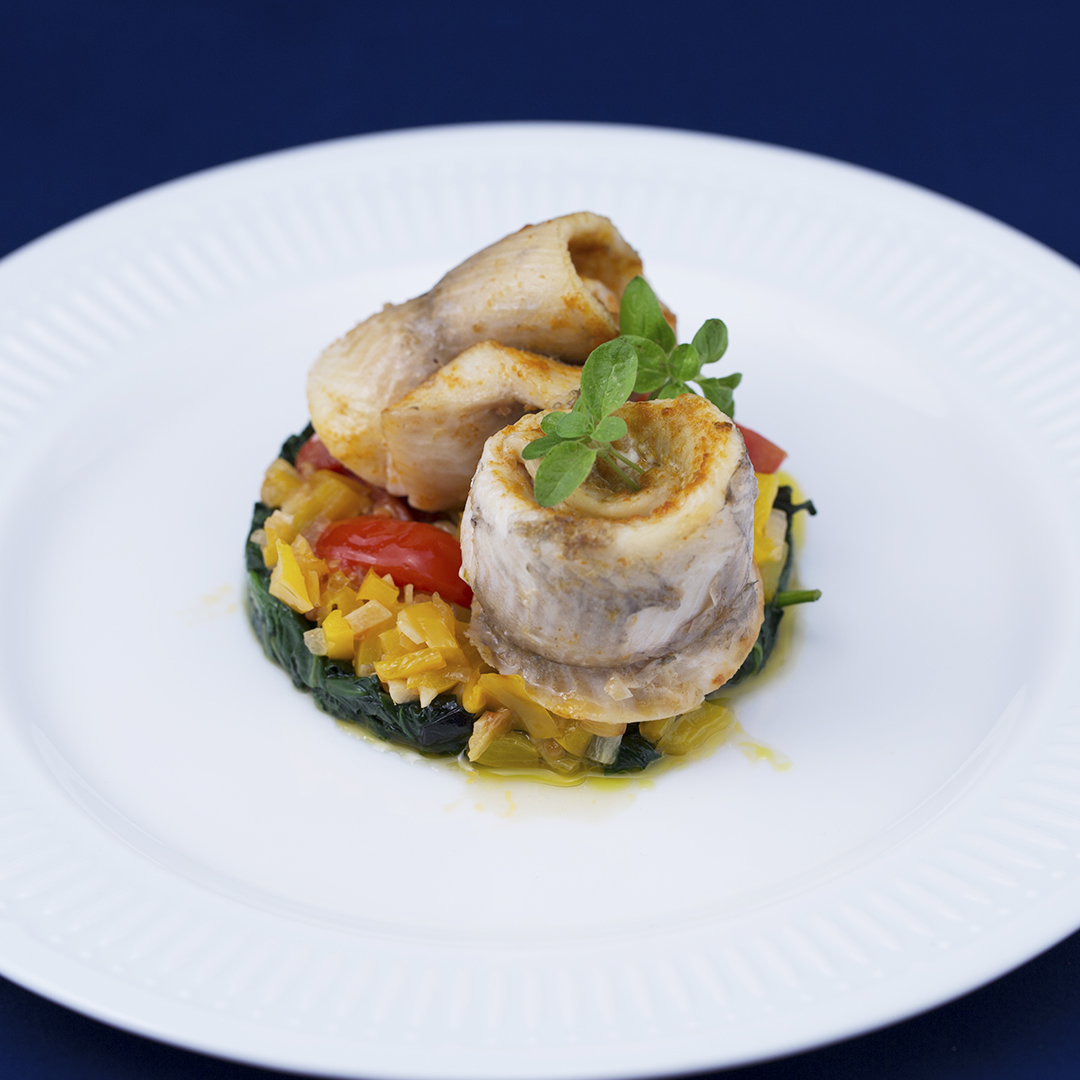 Baked Trout Fillet Rolls with Veggies