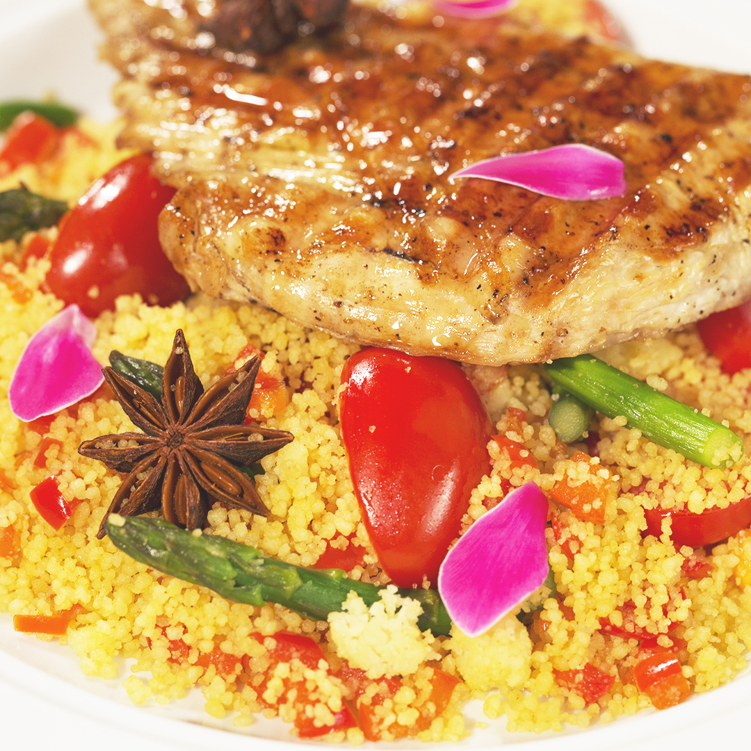 Grilled Turkey Breast with Veggie Couscous