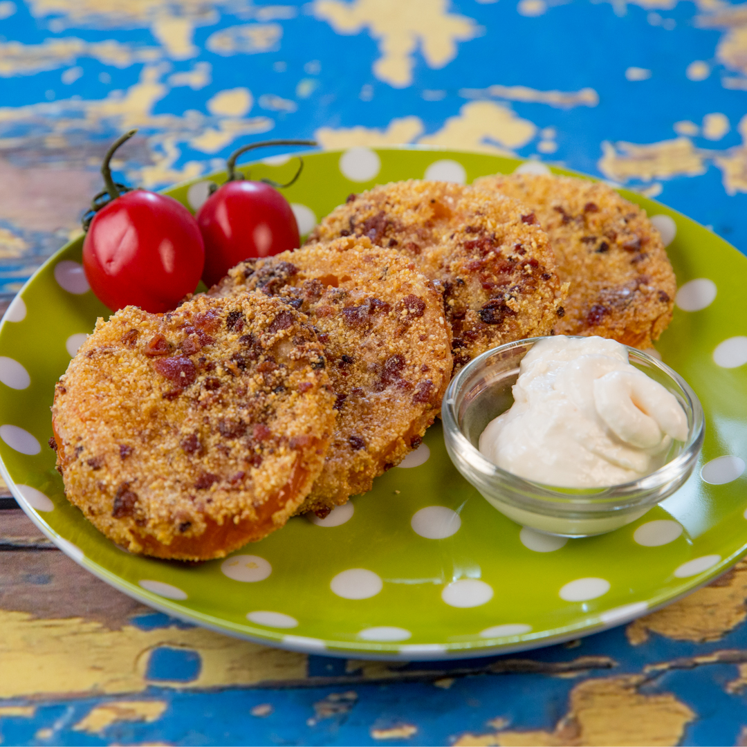 Bacon and Cornmeal Crusted Tomatoes