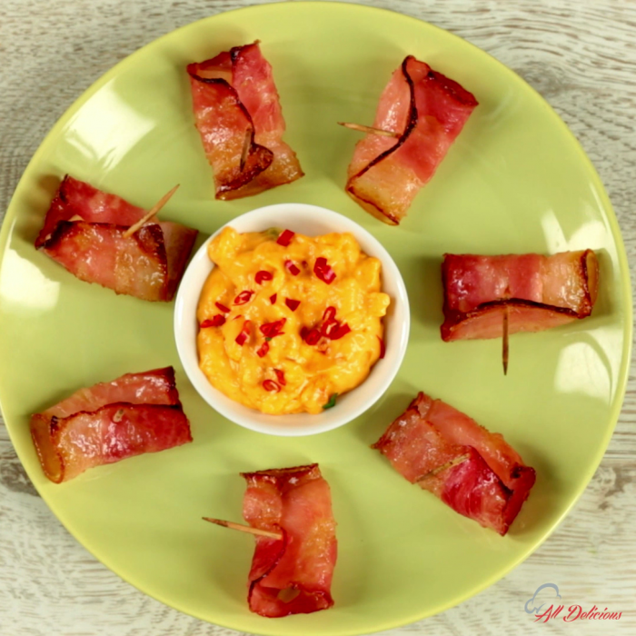 Bacon Wrapped Pineapple Snack