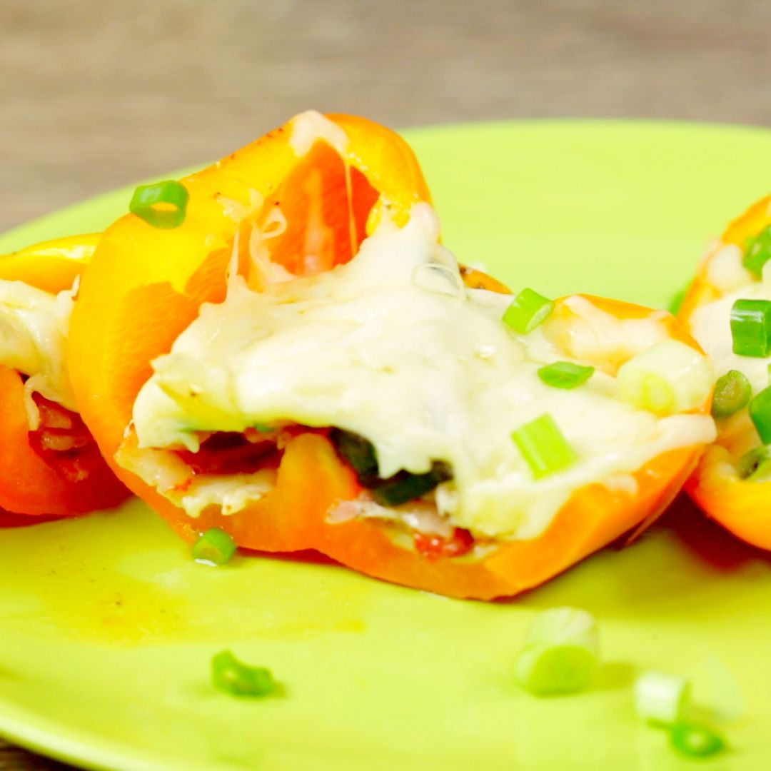 Bacon and Mozzarella Stuffed Bell Peppers