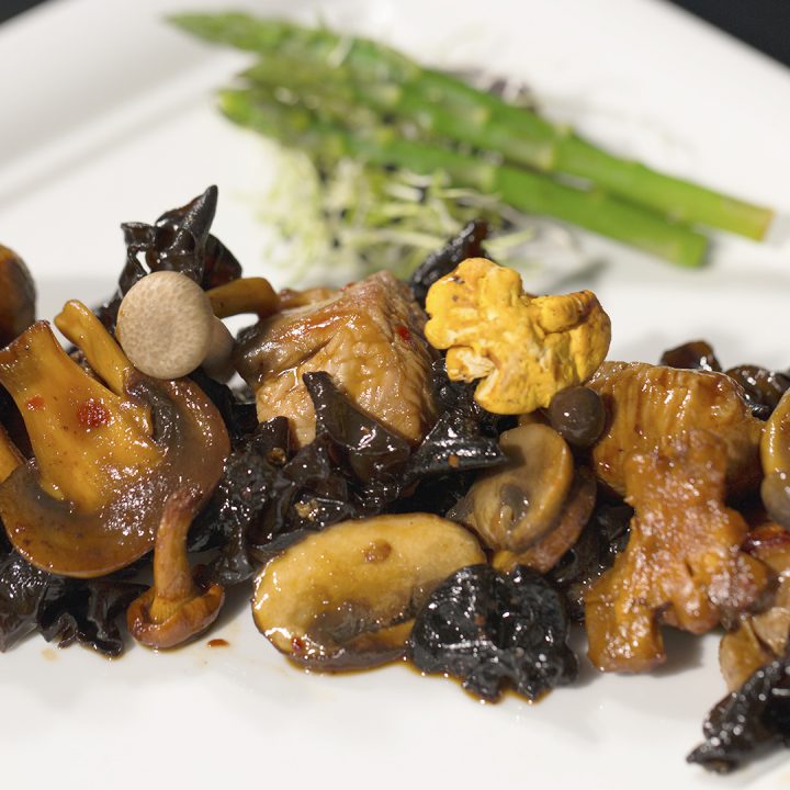 Soy Sauce Glazed Turkey and Mushrooms