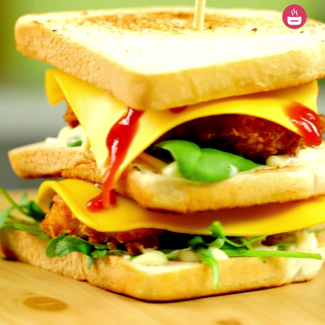 Fried Chicken Tower Sandwich