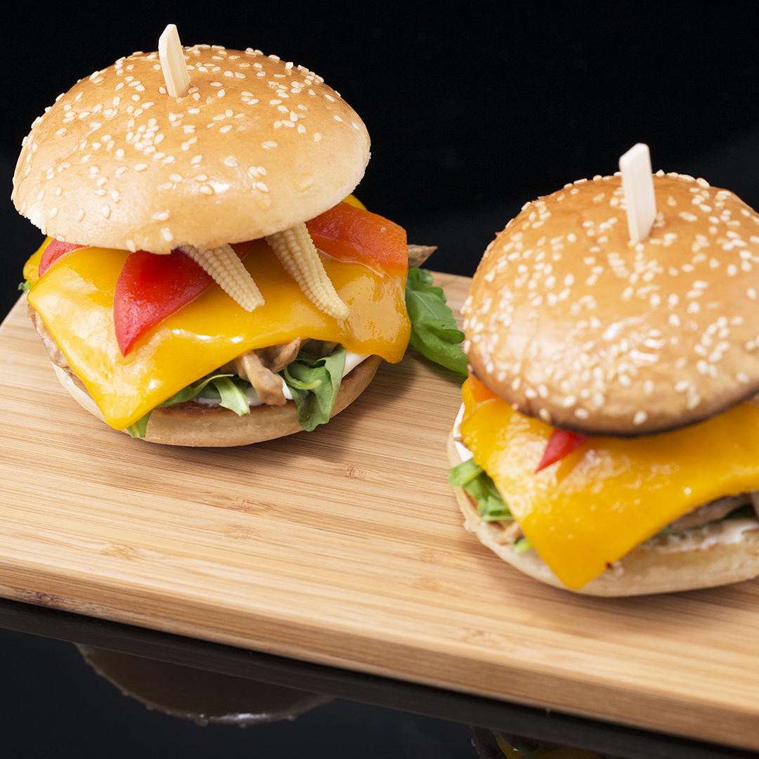 Lamb Burger with Cheddar and Arugula