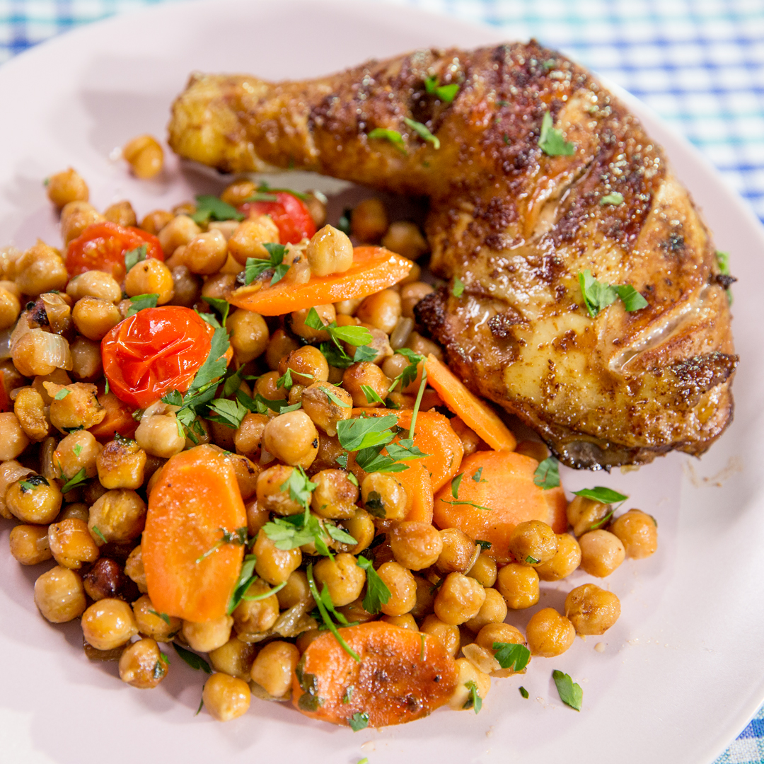 Roasted Chicken Thighs with Chickpeas