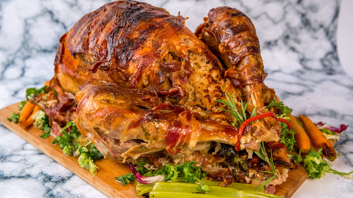 roasted turkey with stuffing
