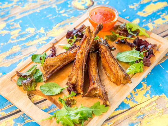 lamb ribs with soy sauce and beer dip