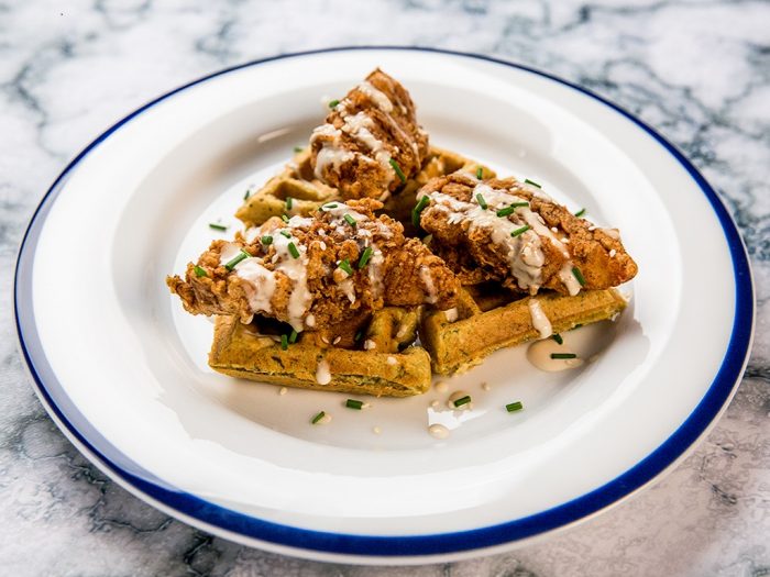 chicken-topped-hummus-waffles