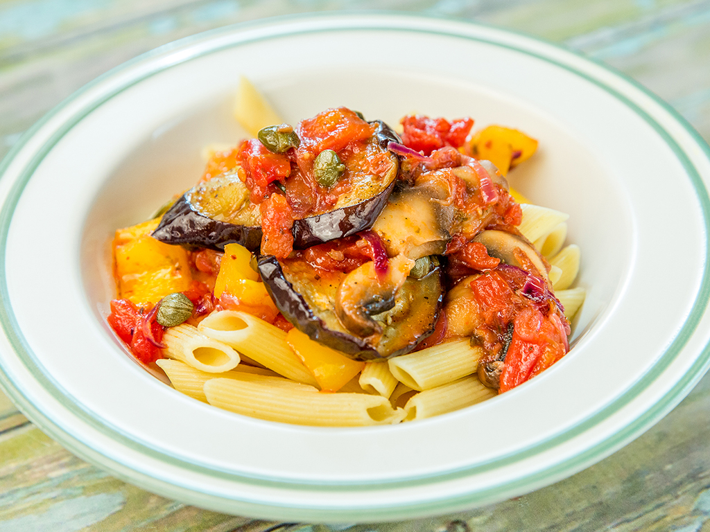 Eggplant and Mushroom Penne