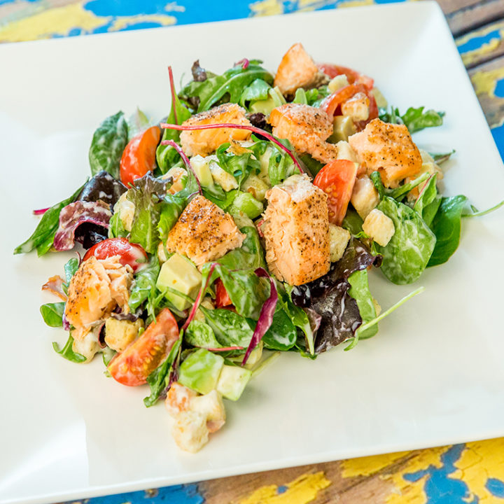 Salmon Salad with Croutons