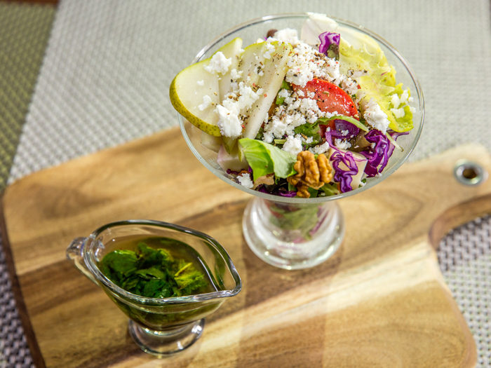 Gouda Walnut Salad with Mint Vinaigrette