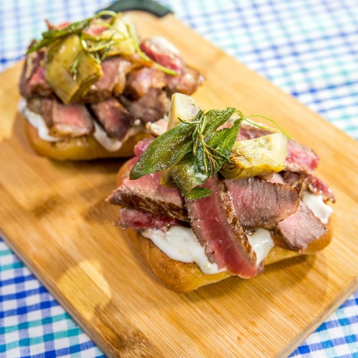 Steak and Caper Mayonnaise Sandwich