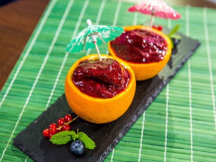 Berry and Honey Filled Orange Rind
