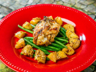 Honey Dijon Chicken with Green Beans and Potatoes