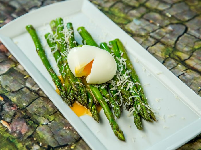Roasted Asparagus with Egg and Parmesan