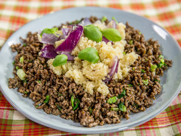 spiced ground beef with couscous
