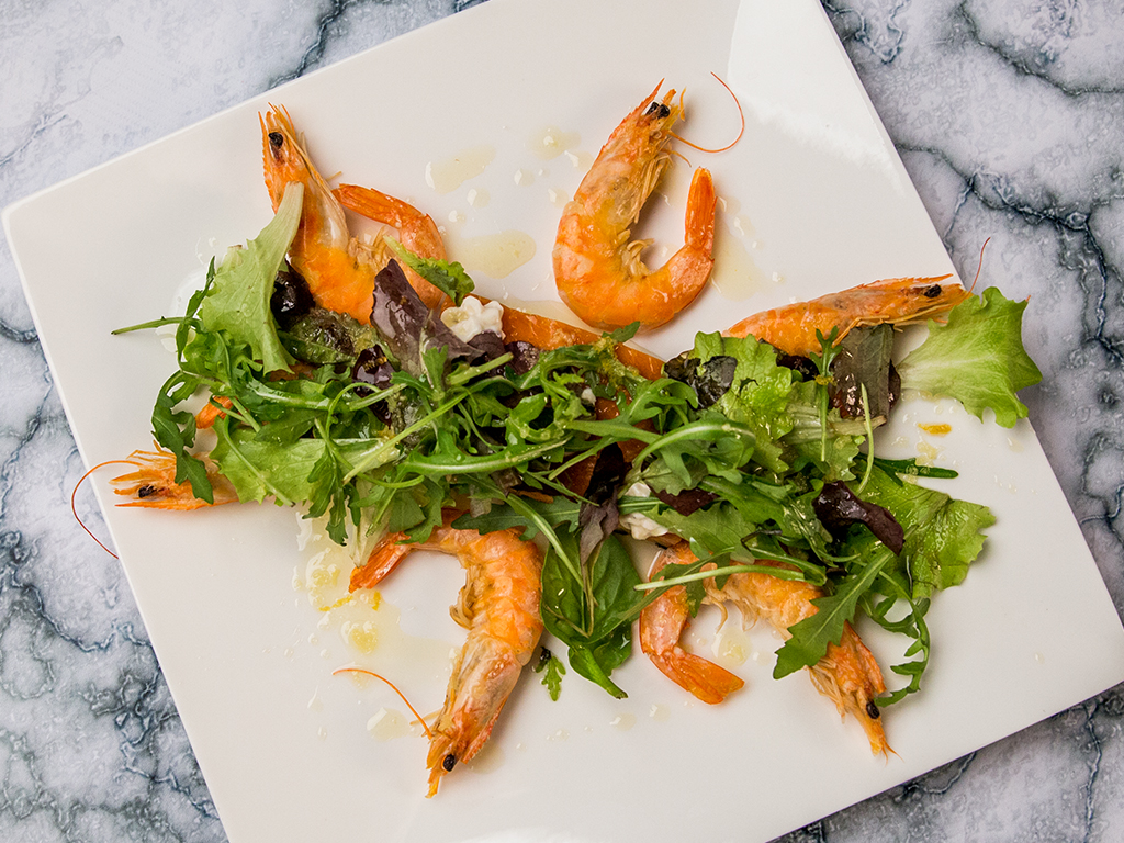 Prawn and Salmon Salad with Horseradish Sauce