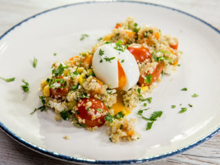 quinoa baked squash and goat cheese salad