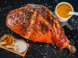 Roasted Pork Leg with Apricot Glaze
