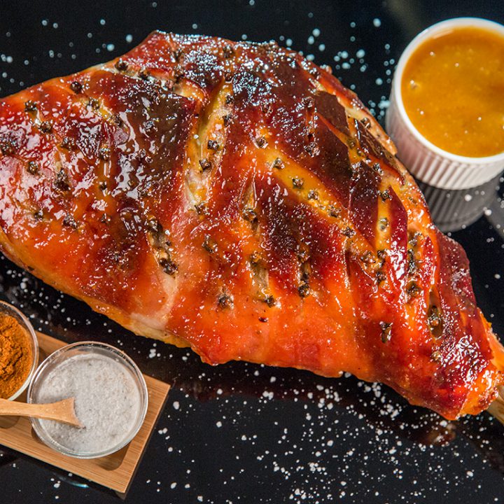 Roasted Pork Leg with Apricot Glaze