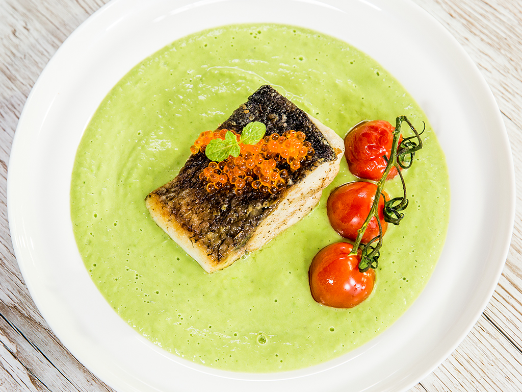 Fried Perch Fillet with Veggie Puree
