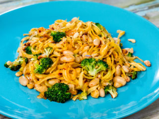 Broccoli Noodles with Beans and Parmesan